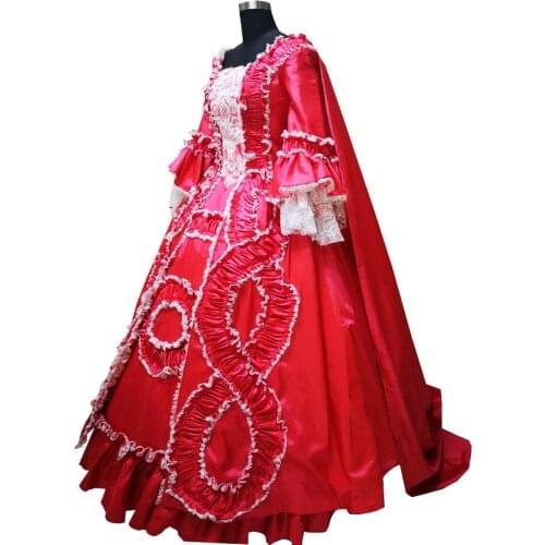 2020 New pink victorian Halloween Cosplay dress Colonial Georgian Renaissance Gothic Historical dress D-595