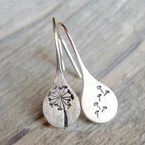 2020 New Simple Silver Dandelion Drop Earrings For Women Engagement Wedding Jewelry Statement Dangle Earring Pendientes Bijoux