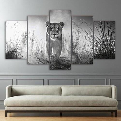 5D DIY Diamond Painting Full Square Round Cross Stitch Diamond Embroidery Lion Animal Diamond Mosaic 5 pcs set