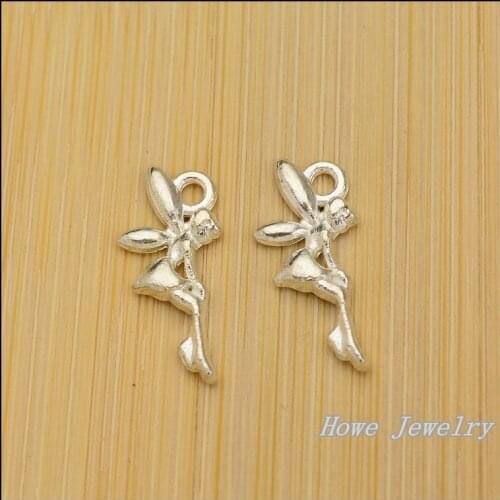 60 pcs quality Bright silver Elves / Angel alloy Pendant Charm Womens Fashion Bracelet DIY Jewelry Findings JC-726