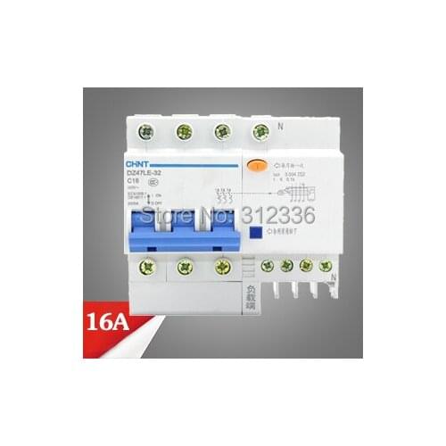 Free Shipping Two years Warranty NXBLE-32 DZ47LE-32 C16 3P+N 16A 3 pole ELCB RCD earth leakage circuit breaker residual current
