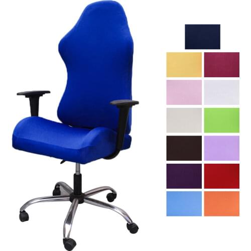 1 Set Gaming Chair Cover Spandex Office Chair Solid Cover Rotating Armchair Slipcovers for Home Study Chairs Universal Cover