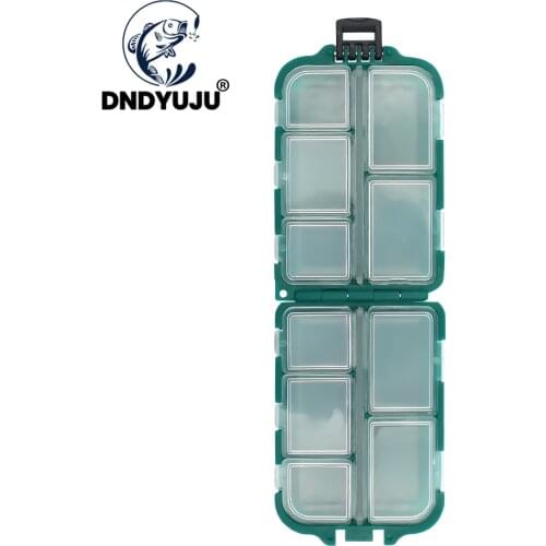 DNDYUJU Fishing Hooks Case 10 Compartments Plastic Bait Jig Mini Storage Box High Strength Fishing Tackle Accessories Boxes