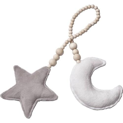 Moon And Star Baby Room Decoration Baby Accessories Room Stuff For Newborns Room Decor Moon Star Wooden Beads Photography Props
