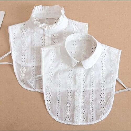 Elegant Fake Collar Shirt for Women Formal Suit False Collar Shirt Lapel Detachable Shirt Collar Female Removable Half Shirt Tie