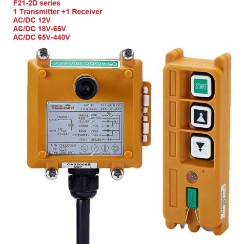 F21-2D Telecontrol Wireless remote control Switch for Radio Hoist Crane AC/DC18V-65V (1Transmitter +1 Receiver)