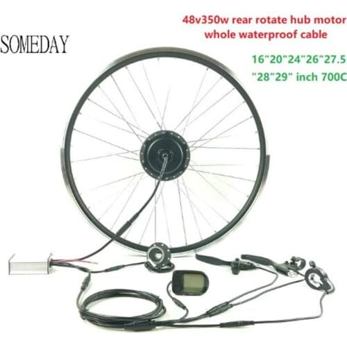 SOMEDAY Electric Bicycle conversion kit 48V350W EBIKE rear cassette hub motorwith LCD5 display Whole Waterproof Cable