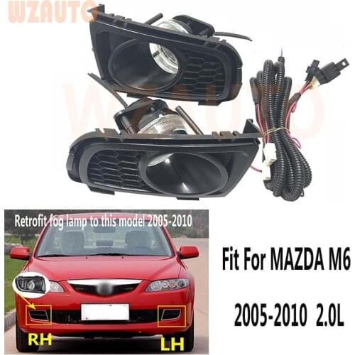 WZAUTO Retrofit Full Set Fog Light Spot Driving Lamp KIT Assembly With Wire For Mazda 6 M6 2.0L 2005 06 07 08 09 10