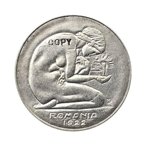 1921 Romania 5 Lei COPY coins 23mm Three types {Copper nickel ,nickel ,brass