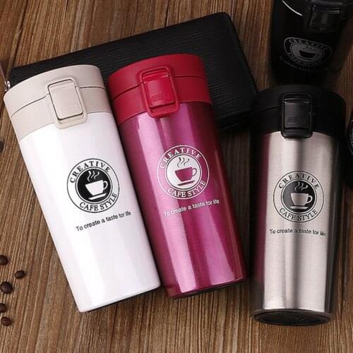 Creative Thermos Cup Double-layer Stainless Steel Vacuum Coffee Cup Bouncing Cup Cute Water Bottle Tumbler Cup Travel Mug Gift