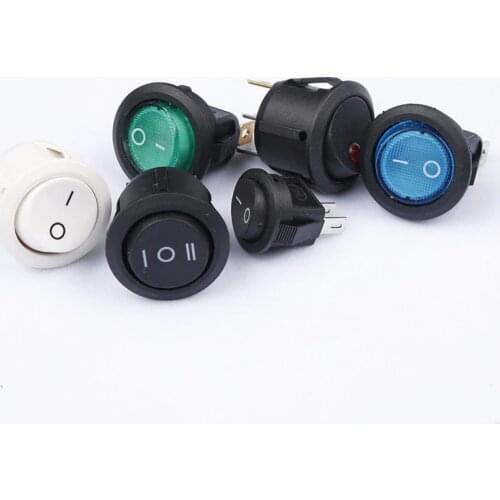 ON/OFF Or ON/OFF/ON Round Rocker Switch LED illuminated Car Dashboard Dash Boat Van 12V