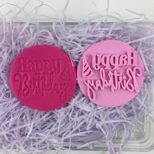 Happy Birthday Cookie Cutter Cake Icing Decoration Cookie stamp Kitchen Baking Supplies 3D Custom Seal Cake Surrounding Edge