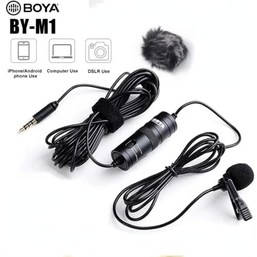 Original BOYA BY-M1 Recording Microfone Lavalier Lapel Microphone Video Mic for Youtube Video Record Mic for Pc IPhone 12Pro Max