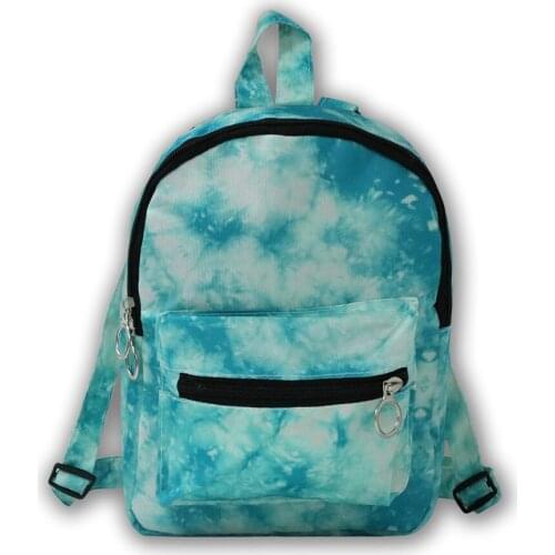 Tie Dye Women Mini Backpack Fashion Brand Girls Small Backpack Ladies Shoulder Bags Crossbody Bag Soft Female Mini Daypack Bolsa