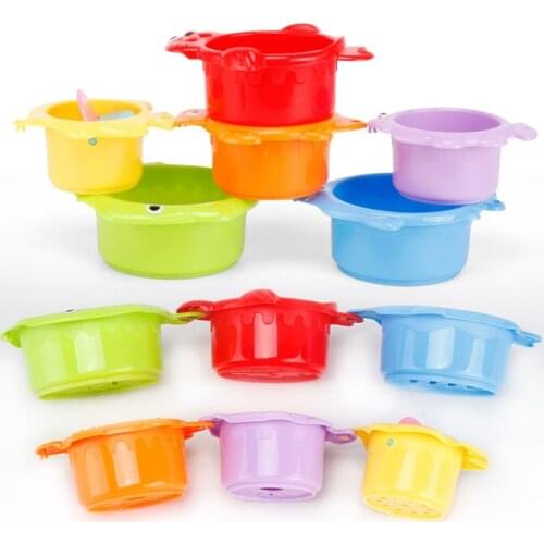 Stacked Cups Toys Bathtub Supplies for Infants 6-12 Months/1-3 Year old Kids H055