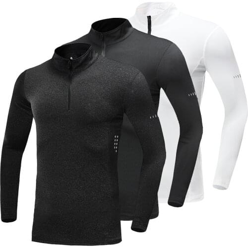 Mens dry compression shirt fitness rashgard long sleeve running gym t-shirt sports running T-shirt mens sportswear