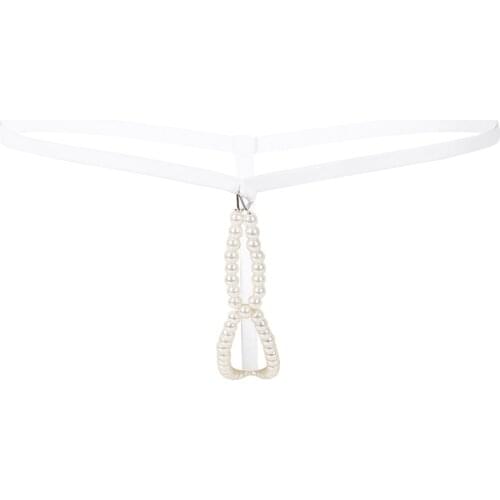 Mens Crotchless Artificial Pearl Open Crotch Sissy Gay Panties G-String Thong Jockstrap T-back Lingerie Underwear Underpants