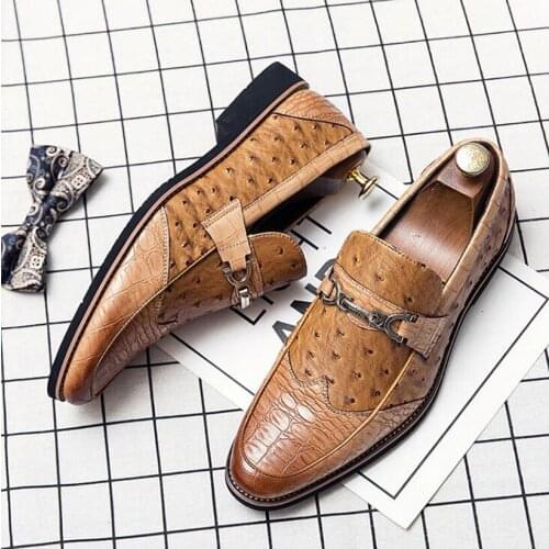 2021 New Arrival Fashion Men British Crocodile Pattern Oxford Formal Male Wedding Prom Homecoming Shoes Sapato Social Masculino