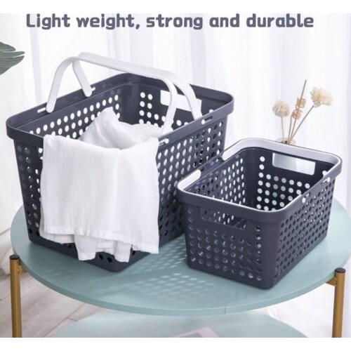 Plastic Storage Basket with Handles Shower Caddy Tote Clothes Baskets Organizer