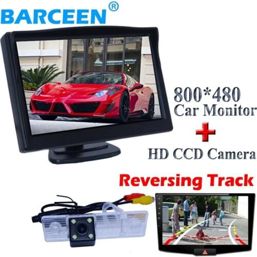 Dynamic track line shockproof car reversing camera 4 led with 5" car monitor for Chevrolet Epica/Lova/ Aveo/Captiva