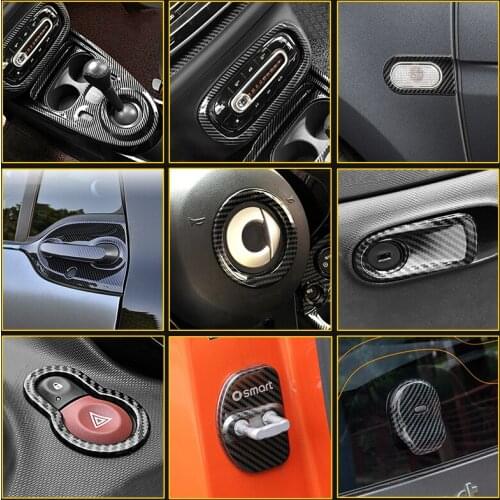 Car styling carbon style stainless steel decoration modified accessories For Mercedes Smart 453 Fortwo Forfour door decoration