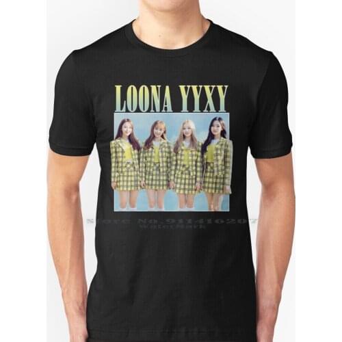 Loona Yyxy Vintage T Shirt 100% Pure Cotton Loona Yyxy Go Won Olivia Hye Chuu Kpop Retro Vintage Throwback Yves Band Orbit