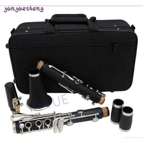 High quality B the 17 key clarinet of white brass nickel plated key,ABS pipe body material eight kinds of color can choose