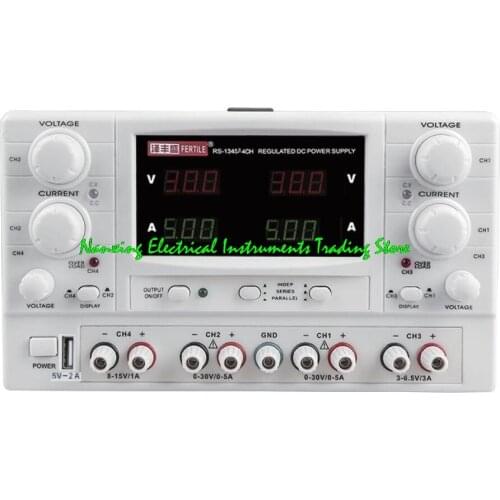 RS1345U/RS1343U/RS1342U Four-channel 4CH High precision DC stabilized Power Supply 30V,5A/3A/2A,with USB charge 5V/2A