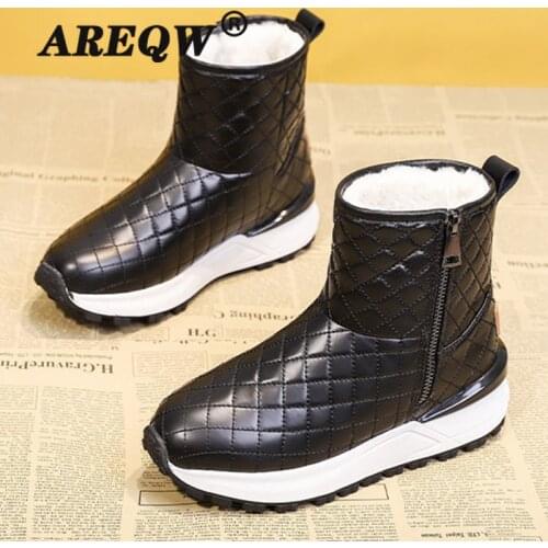 2021 Snow Winter Womens Boots Non-slip Women Plush Boots Fur Warm Ankle Boot for Women Waterproof Booties
