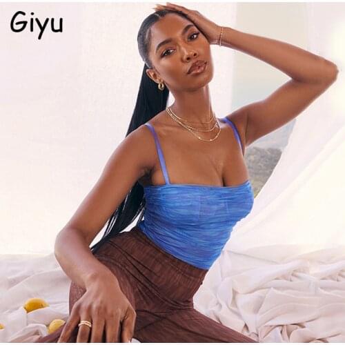 Giyu Mesh Bodysuit Women 2021 Summer Sexy Rompers Womens Jumpsuit Spaghetti Strap Playsuits Outfits Fashion Overalls Club Party