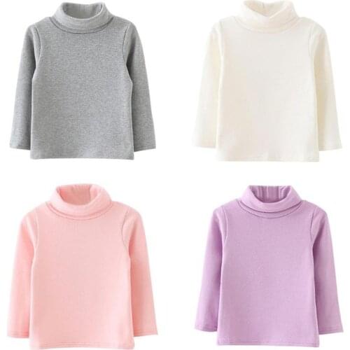 Winter Warm Baby Girls T-Shirts High Neck Kids Boys T-Shirts Long-sleeved Sweater Cotton Children Clothes Spring/Autumn