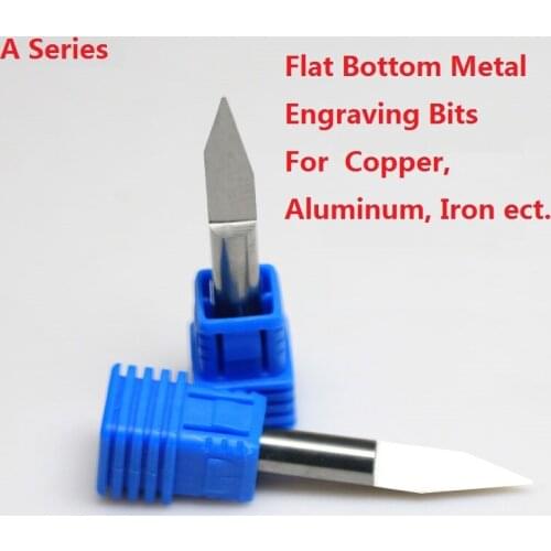 1pc 3.175mm SHK A series Flat Bottom Metal Engraving Cutters Carving Bits for Cutting Metal CNC Router Tool for Metal 6mm SHK