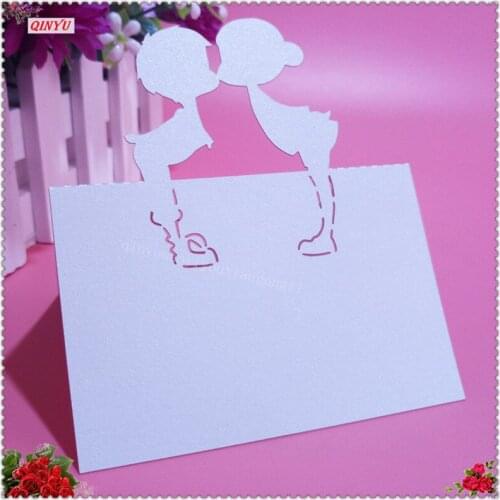 100 Pcs Laser Cut Boy Girl Shape Birthday Card Wedding Party Table Name Place Cards Seats Romantic Wedding Decoration 6z