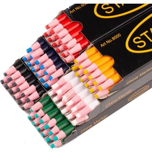 12pcs/box Painting Crayon Chalk Pencils Fabric Marker Pen PU Leather Sewing Tool Lapices for Tailor Drawing Chalk De Pencil
