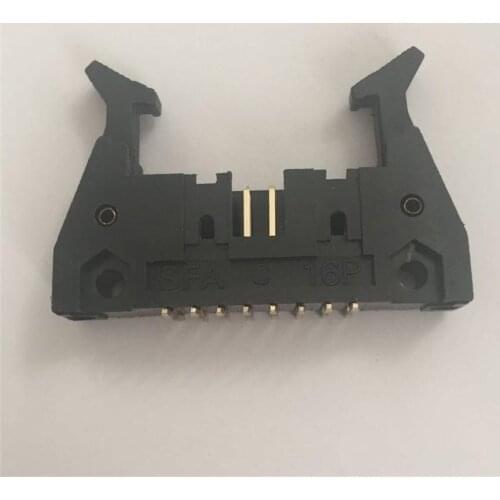 Wholesale 16pin male connector 2.54mm 0.1''pitch surface mount black case gold plating pins board to cable connector,150pcs/lot