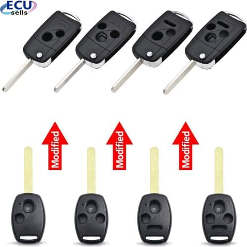 2/3/4 Button Modifed Folding Car Key Case Remote Key Shell Case For Honda CRV Civic Jazz 2006 2007 2008 2009 2010 2011