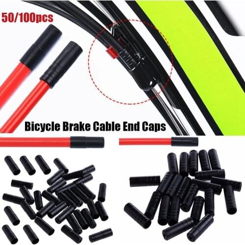 50/100pcs MTB Bike Bicycle Brake Gear Outer Cable End Caps Tips Crimps Plastic Shift/Brake Cap Plastic Cable Caps