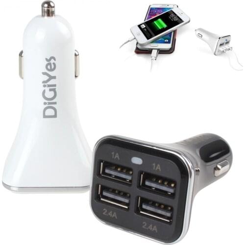DiGiYes 34W 5V 6.8A 4 USB Ports Cars Lighter Socket Charger Fit for iPhone / iPad / Samsung / Tablet / MP3 Player