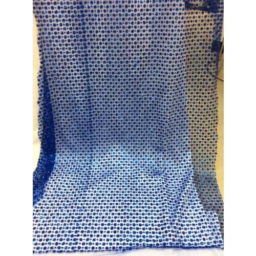 5yards ap131 # royal blue glued glitter sparkle mesh breathable lace fabric for fashion / wedding/party