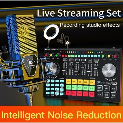 Bluetooth Sound Card USB Headset Microphone Sound Card Studio Record Webcast Live Sound Card Audio Interface External Cell Phone