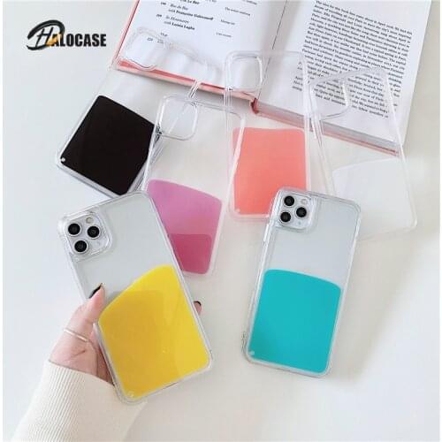 Milk liquid quicksand phone case for iphone 12 11 Pro Max cases for iPhone 7 8 Plus X XR XS dynamic jelly candy color cover girl
