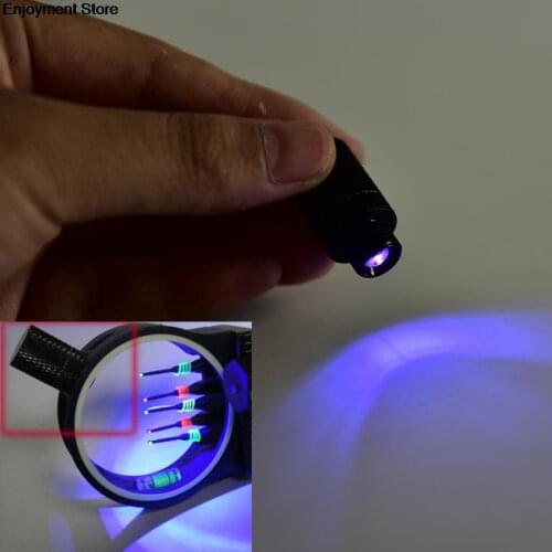 Black 1pcs Mini Thread LED Sight Light 3/8-32 Universal Fit For Outdoor 5 Pins Compound Bow Hunting Portable Archery Fiber Optic