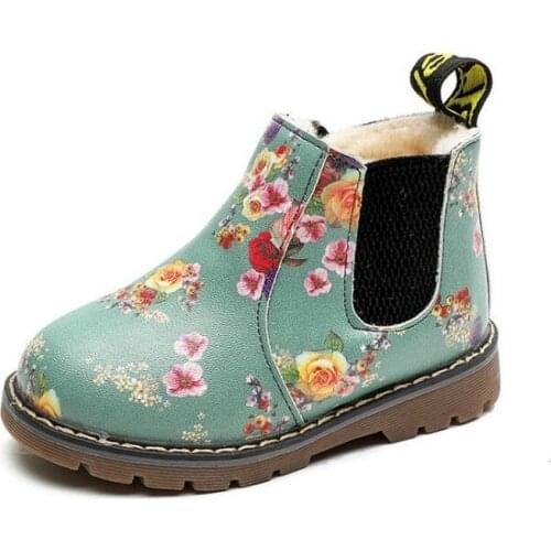 Childrens Snow Boots For Girls Boys Winter Shoes For Kids Retro Style Plush Warm Toddler Martin Boots 1 2 3 4 5 6 Years Old