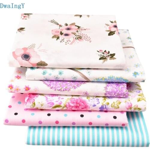 DwaIngY Flower Series Printed Twill Cotton Fabric For DIY&Sewing,Quilting,Baby Childrens Sheet,Pillow Material Half meter
