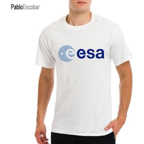 Esa Europe European Space Agency Symbo Nerd Geek Mens White T-Shirt free Shipping Mens New Fashion Fashion T Shirts