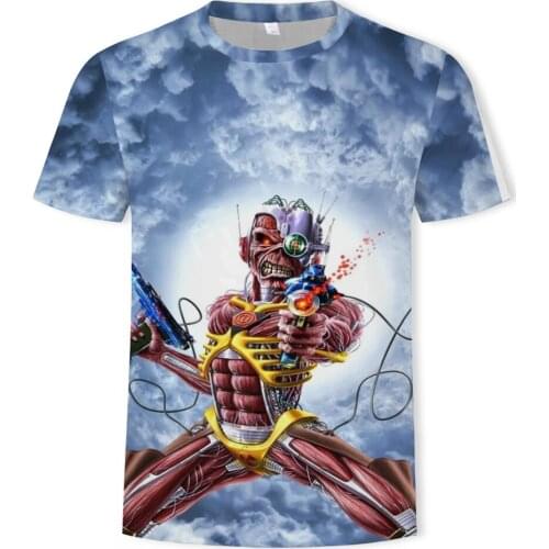 Summer Skull Mans T-shirt 3D Print Fashion Tshirt Men Heavy Metal Grim Reaper Short Sleeve Harajuku Style Streetwear Tops Tee