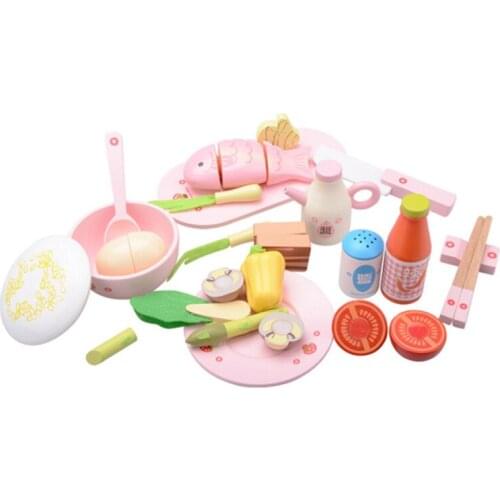 Chinese Lunch Wooden Childrens Simulation Kitchen Play House Magnetic Cut Music Wooden Toys Cut To See