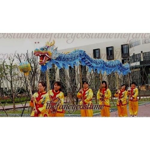 Chinese Dragon Dance Chinese Folk Costume Printed Silk Fabric 7m Halloween Christmas Mascot Advertising Costume