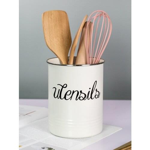 American Country Style Kitchen Tool Bucket Household Cutlery Bucket Baking Tool Bucket Knife Fork Shovel Storage Container