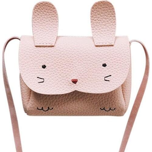 Mini Shoulder Bag Children Messenger Bag Bebe Girls Handbag Cute Rabbit Shoulder Crossbody Bag(Pink)